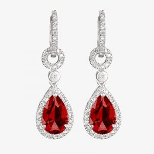 Aretes de Diamante Rojo
