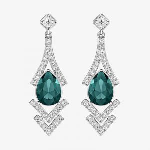 Aretes de Diamante Verde Azulado